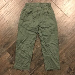 Striped olive green pants